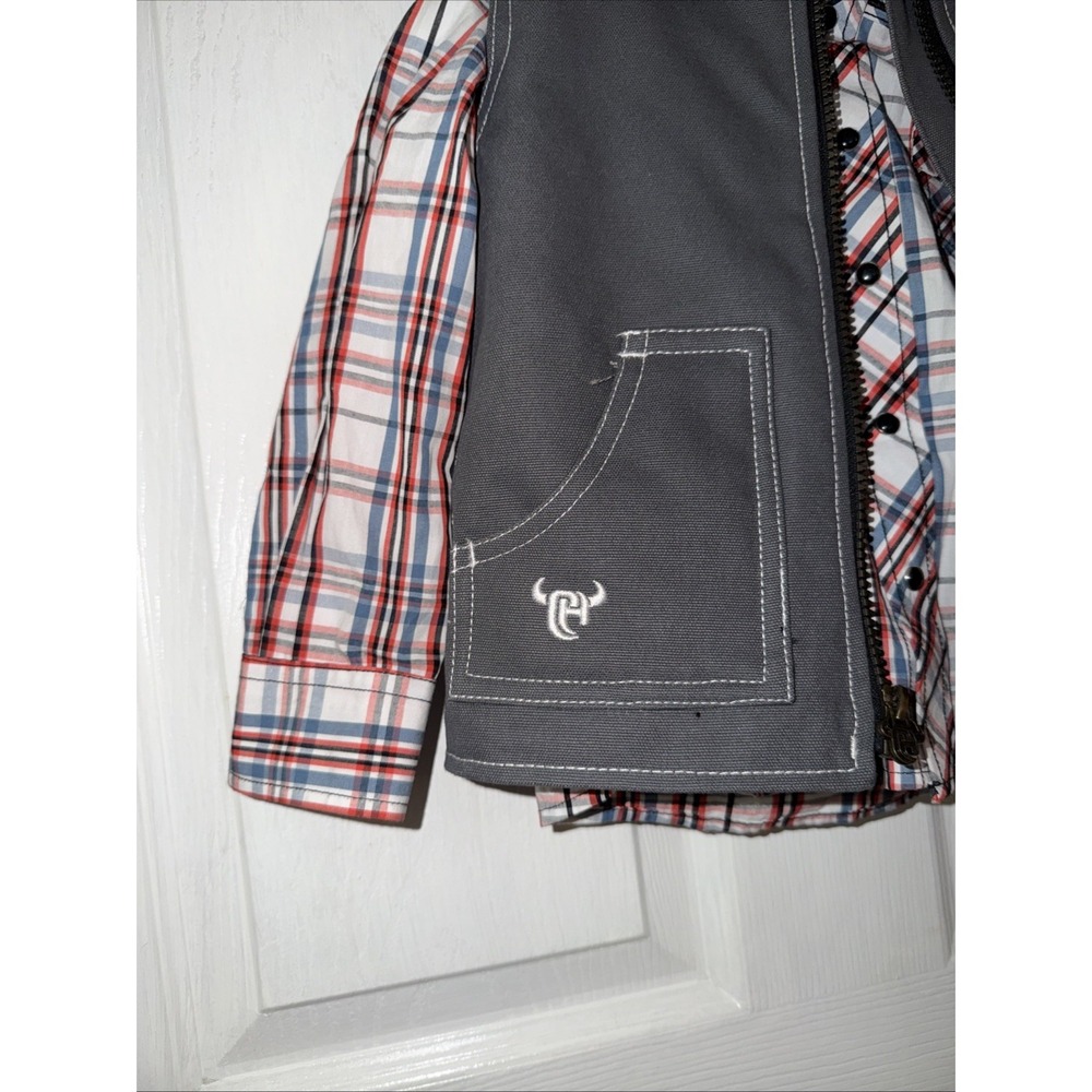 Cowboy Hardware Boys 2 Pc Set Vest Snap Shirt Size 3T Western Zip - Picture 2 of 9